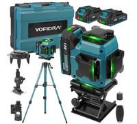 Laser lignes croisées 16 lignes Laser Level 3° Autonivelant 4 x 360° Niveau laser avec 2x batterie + trépied, pour la construction intérieure, le carrelage & le bois