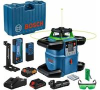 Laser rotatif Bosch Professional GRL 650 CHVG - Laser Vert, avec batterie, piles, cellule, lunettes, supports, platine, en coffret