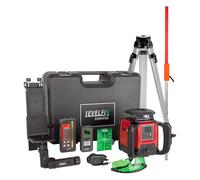 Laser rotatif Levelfix 650HVSG multifonction vert - Set 1 avec Trépied 1,8 m + Mire de mesure - NETIM - 554651
