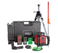 Laser rotatif Levelfix 650HVSG multifonction vert - Set 2 avec Trépied 3 m + Mire de mesure 5 m - NETIM - 554652
