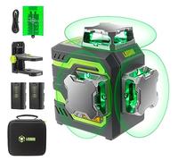LasGoo LG-3D Niveau Laser Auto-nivelant 3x360°- Laser 3D à Faisceau Vert pour Construction et Alignements - 2 Batteries Rechargeables (20h) - Support Magnétique Rotatif et Relevable，Vert
