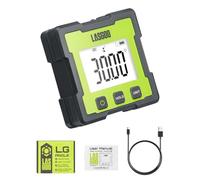 LASGOO Mesureur d'angle numérique, Inclinomètre magnétique rechargeable avec écran LCD, 4 unités de mesure pour la menuiserie, le bâtiment, la maçonnerie et l'automobile
