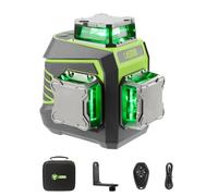 LasGoo Niveau Laser 3x360° Auto-nivelant, Laser à Lignes Croisées Vertes pour la Construction et l'Accrochage de Photos, Batterie Rechargeable, Télécommande, Support Rotatif Magnétique Inclus - LG-3Dx
