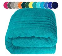 Lashuma Drap Bain XXL London, Serviette de Plage Vert Nautic, Serviette Eponge 85x220 cm