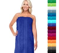 Lashuma Drap de Plage Coton série: Linz, Serviette de Bain 200x100 cm, Essuie Main éponge Bleu Roi