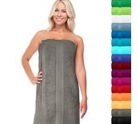 Lashuma Essuie de Plage XXL Linz, Drap de Bain Gris Foncé, Serviette de Plage 100x200 cm