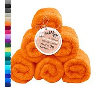 Lashuma Gant de Toilettes, London Petites Serviette 30x30, Lot de 6 Serviette clémentines Orange