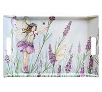 Lashuma - Grand plateau rectangulaire en mélamine, motif elfe, lilas, 47 x 31 cm