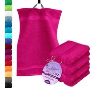 Lashuma Petite Serviette Main 30x50 cm, Serviette invité Coton Linz, Lot de 4 Serviette de Toilette Rose Pourple