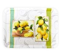Lashuma Plateau rectangulaire mélaminé Plateau de Service de haute qualité Motif imprimé, Plastique, Citron., 50 x 37 cm