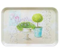 Lashuma Plateau rectangulaire mélaminé Plateau de Service de haute qualité Motif imprimé, Plastique, Jardin., 38 x 26 cm
