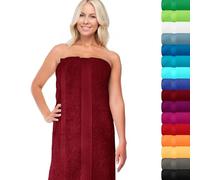 Lashuma Serviette be Bain Rouge Rubis, Serviette Eponge 100x200 cm, Linz Drap de Plage Coton