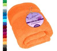 Lashuma Serviette de Bain Coton, Drap de Bain Orange Linz, Serviette de Douche 100x150 cm