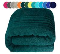 Lashuma Serviette de Plage Vert Opale, Drap de Plage Coton 85x220 cm, London Serviette Spa