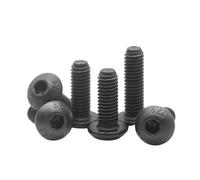 Lasitech 20/50pcs M3 M4 ISO7380 Grade10.9 en Acier Au Carbone Hexagone À Six Pans Creux Vis Tête Ronde Attaches De Boulons Longueur = 3-50mm(12mm,M4 x 20pcs)
