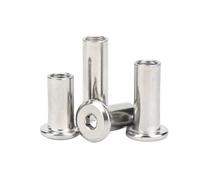 Lasitech 5/10/ 20 Pièces M3 M4 M5 M6 M8 304 en Acier Inoxydable Grand Plat À Tête Hexagonale Six Pans Creux Connecteur De Rivet Insérer Manchon Joint Écrou Capuchon(20mm Length,M8 x5pcs)