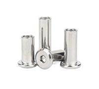 Lasitech 5/10/ 20 Pièces M3 M4 M5 M6 M8 304 en Acier Inoxydable, Tête De Douille Hexagonale Plate, Connecteur Rivet, Insertion Manchon Joint, Écrou Capuchon(20mm Length,M8 x5pcs)