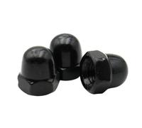Lasitech Écrous À Gland Métriques en Acier Au Carbone Noir, Couronne Hexagonale, Capuchon Bombé, M3 M4 M5 M6 M8 M10 M12, 5 20 Pièces