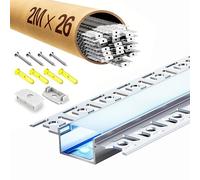 LASLUX 26x LED profil pour plaque de plâtre 2M, profil LED 2M en aluminium, profil à canal et diffuseur encastré et support pour éclairage infrarouge au plafond