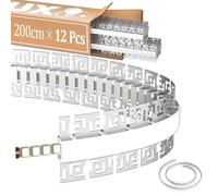 LASLUX Profilé LED encastrable flexible 2000×60×12,5 mm en aluminium pour bande LED 18 mm - Diffuseur en silicone, installation facile, idéal pour designs courbes et droits (12)