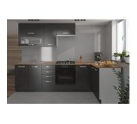 LASSEN Cuisine complete dangle 240x165 cm avec plan de travail - Gris Matera