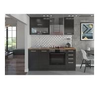 LASSEN Cuisine complete L 180 cm avec meuble four et plans de travail 6 éléments Mater