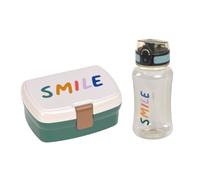 Lassig - Set boîte à goûter et gourde Little Gang Smile milky/vert océan