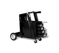 vidaXL Chariot de soudage avec 4 tiroirs noir