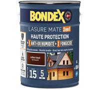 Lasure 2 en 1 Haute protection - Chêne foncé satin - BONDEX - 5 L
