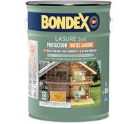 Lasure 2 en 1 protection extérieure - Chêne Clair - Satin - Protection 12 ans - Toutes saisons - Bondex - 5L