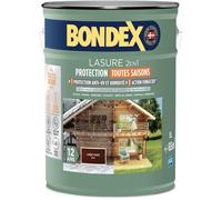 Lasure 2 en 1 protection extérieure - Chêne Moyen - Satin - Protection 12 ans - Toutes saisons - Bondex - 5L