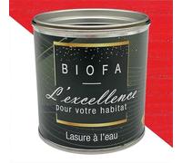 Lasure à l'eau Biofa 0,375L - pour bois intérieur et extérieur - Faible en COV (Rouge Clair)