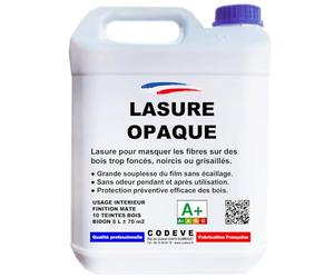 Lasure Opaque - Codeve Bois/Chêne foncé - 20L - Intérieur - Pour Masquer Les Veines D'un Bois Trop Foncé, Grisé, Noirci Ou Taché.