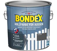 Lasure pour bois extérieurs Bondex - 2,5 L, Anthracite, pour environ 25 m², Résistante aux intempéries et aux UV, Respirante, Brillance soyeuse