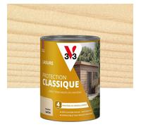 V33 - Lasure Protection Classique CHÊNE CLAIR Satin -0,75L - Beige