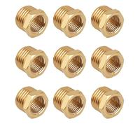 lasuroa 9pcs Réducteur Hexagonal En Laiton, 1/4" NPT Mâle à 1/8" NPT Femelle Raccord Fileté Réducteur Adaptateur pour Plomberie Hydraulique Applications de Gaz