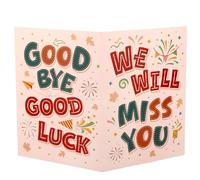 lasuroa Jumbo Adieu Carte Vœux, 40x27cm Drôle Grande Géant Good Bye Good Luck Cartes avec Enveloppe pour Collègues Amis Professeurs Retraite Départ Cadeau