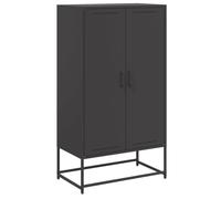 LASWWQMRF Armoire haute en acier noir 68,5 x 38,5 x 123,5 cm | Commode industrielle en acier robuste avec 6 compartiments et portes pour garder de l'ordre dans le salon ou le couloir.