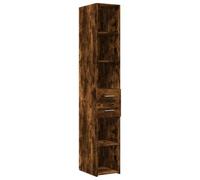 LASWWQMRF Armoire haute en chêne fumé 30 x 42,5 x 185 cm | Armoire d'appoint compacte aspect chêne fumé pour le salon et le couloir, offre beaucoup d'espace de rangement avec peu de