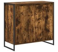 LASWWQMRF Armoire latérale 79 x 36 x 75 cm, commode avec 2 portes, couleur | Armoire d'appoint industrielle dans le salon en bois robuste avec pieds en acier stables pour beaucoup d'espace de rangement.