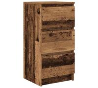 LASWWQMRF Buffet aspect bois vieilli 37,5 x 35 x 76 cm Commode avec 3 | Armoire d'appoint compacte avec 3 tiroirs en bois pour salon, couloir et bureau. Charge maximale : 60 kg.