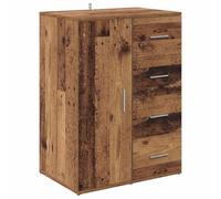LASWWQMRF Buffet en bois vieilli, 59 x 39 x 80 cm, commode en bois | Armoire d'appoint compacte pour salle à manger et couloir avec espace de rangement fermé, porte à charnière et tiroir