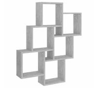 LASWWQMRF Étagère murale en bois gris béton 78 x 15 x 93 cm | Étagère suspendue ouverte avec compartiments pour salon et chambre à coucher, version robuste, charge jusqu'à 40 kg