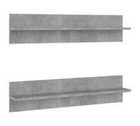 LASWWQMRF Lot de 2 étagères murales en bois gris béton 80 x 11,5 x 18 cm | Étagère murale compacte gris béton pour chambre à coucher, couloir et bureau pour une présentation élégante de livres.