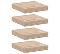 LASWWQMRF Lot de 4 étagères murales flottantes en bois - 23 x 23,5 x 4 cm | Étagère carrée compacte suspendue pour salon et chambre à coucher avec support invisible pouvant supporter jusqu'à 5 kg.