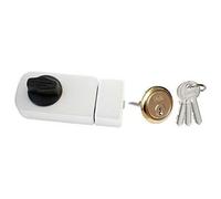 Latch Lock Additional Door 50/60 External Cylinder Turn Knob White