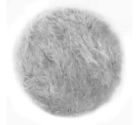 Latepis Petit tapis rond en fausse peau de mouton moelleuse pour chambre à coucher, lavable, décoration d'intérieur - Gris - 0,9 m