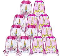 LATERN 12Pcs Sacs De Fête à Cordon Licorne, 2 Styles Sac De Faveur De Fournitures De Fête Sacs à Dos Sacs D'emballage De Bonbons Au Chocolat Pour Fête D'anniversaire Des Enfants Douche - 34.5 x 28.5cm