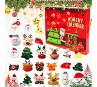 LATERN Calendrier de L'avent de Noël 2025, 24 Jours Calendrier de Compte à Rebours de Noël avec 24 Pièces Père Noël Bonhomme de Neige Renne Sapin Peluches pour Enfants Noël Cadeaux Fêtes Décoration