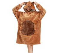 LATH.PIN Couverture portable Sweat à capuche surdimensionné - Formes d'animaux Couvertures portables avec manches à capuche Couverture de pull Sweatshirt Unisexe Sweats à capuche, Capybara, S